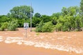 Fast current over road in Oklahoma Royalty Free Stock Photo