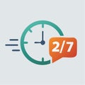 Fast 247 Customer Service and Support Vector Icon Royalty Free Stock Photo