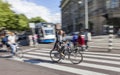 Fast cyclist in Amsterdam