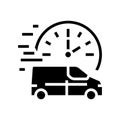 fast delivering vehicle free shipping glyph icon vector illustration Royalty Free Stock Photo