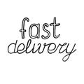 Fast delivery beautiful graphical inscription sans serif font.