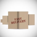 Fast delivery cardboard boxes background Royalty Free Stock Photo