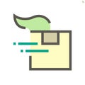 Fast delivery cargo box vector icon