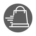 Fast delivery cargo service logistic shopping bag block style icon