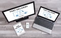 Fast delivery concept on different devices Royalty Free Stock Photo