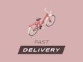 Fast delivery flat banner vector template. Express package delivering, city courier service poster concept, local