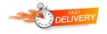 Fast Delivery hot sale bright. Sale icon of burning fast delivery of goods and services. Hot sales limited time only Royalty Free Stock Photo