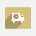 Fast delivery icon silhouette shipping truck isolated. Vector Simple modern icon design illustration Royalty Free Stock Photo