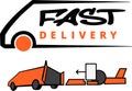 Fast delivery icon silhouette on white background vector illustration