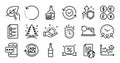 Fast delivery, Internet document and Whiskey glass line icons set. Vector