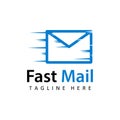 fast delivery mail logo template design in isolated background Royalty Free Stock Photo