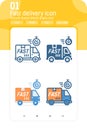 Fast delivery premiun icon with multiple style isolated on white background. Vector illustration sign symbol icon design Royalty Free Stock Photo
