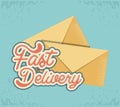 Fast delivery service with envelopes travel vector ilustration Royalty Free Stock Photo