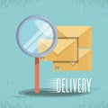 Fast delivery service with envelopes travel vector ilustration Royalty Free Stock Photo