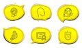 3d chart, Head and Positive feedback icons set. Fast delivery sign. Vector