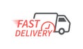 Fast delivery truck icon set. Fast shipping. Design for website and mobile apps. Online shopping concept. Vector illustration Royalty Free Stock Photo