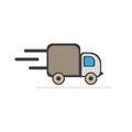 Fast delivery Truck icon on white background. Vector illustration.