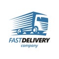 Fast Delivery Truck Logo Template. vector Royalty Free Stock Photo