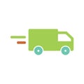 Fast delivery truck vector icon logo design Royalty Free Stock Photo