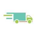 Fast delivery truck vector icon logo design Royalty Free Stock Photo