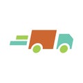 Fast delivery truck vector icon logo design Royalty Free Stock Photo