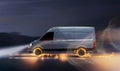Fast delivery van with burning tires Royalty Free Stock Photo