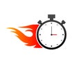 Fast delivery vector icon. Stopwatch with speed. Delivery sign. Vector illustration. Royalty Free Stock Photo