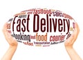 Fast Delivery word cloud hand sphere concept