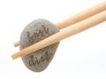 Fast diet concept chopstick with stone
