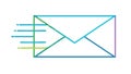 Fast Digital Message Envelope with Data Flow Lines, vector design Generative AI Royalty Free Stock Photo