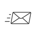 Fast email, icon in line design. Fast, email, speed, send, quick, message, delivery on white background vector. Fast