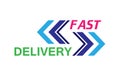 Fast and express delivery logo icon on white Background Royalty Free Stock Photo
