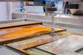 Fast extreme cnc automatic waterjet cutting machine working with sheet metal Royalty Free Stock Photo