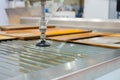 Fast extreme cnc automatic waterjet cutting machine working with sheet metal Royalty Free Stock Photo