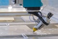 Fast extreme cnc automatic waterjet cutting machine working with sheet metal Royalty Free Stock Photo