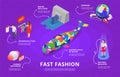 Fast Fashion Isometric Infographics