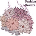 Fast Fashion sketch of fabulous purple flowers