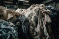 fast-fashion textile waste being recycled into new materials and products