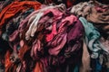 fast-fashion textile waste being recycled into new materials and products