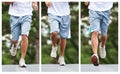 Fast, faster, fastest. Composite shot of a man running outdoors. Royalty Free Stock Photo