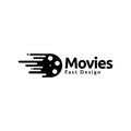 Fast film disc movie logo design vector graphic symbol icon illustration creative idea
