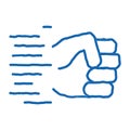 Fast Fist Hit doodle icon hand drawn illustration Royalty Free Stock Photo