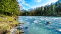 The fast flowing crystal clear waters of the Chilliwack River Royalty Free Stock Photo