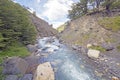 Fast Flowing Mountain Stream in a Narrow Canyon Royalty Free Stock Photo