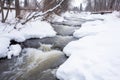 fast flowing river during a snowmelt