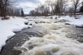 fast flowing river during a snowmelt