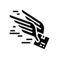 fast flying free shipping glyph icon vector illustration Royalty Free Stock Photo