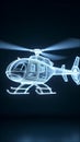 Fast Flying Helicopter aircraft for Aerospace Engineering Vehicle Transportation Flight Technology 3D wireframe model Royalty Free Stock Photo