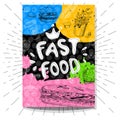 Fast food colorful modern banners set. Royalty Free Stock Photo