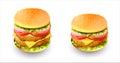 Chicken burger hot fried, banner ads. Vector Realistic.